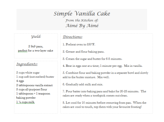 Simple Vanilla Cake Recipe 2